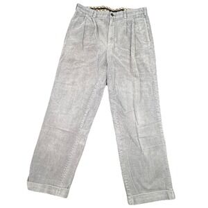 Vintage Brooks Brothers Elliot Pants Mens 36x32 Gray Corduroy Pleated Cotton